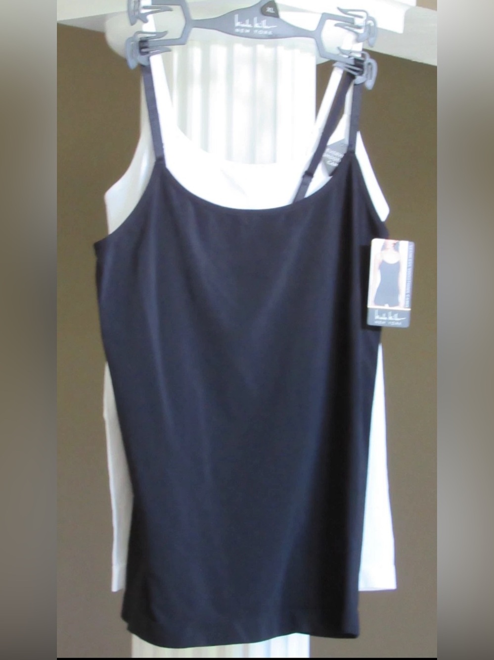 NICOLE MILLER 2 SHAPING SEAMLESS LAYERING CAMI'S ADJUSTABLE STRAPS